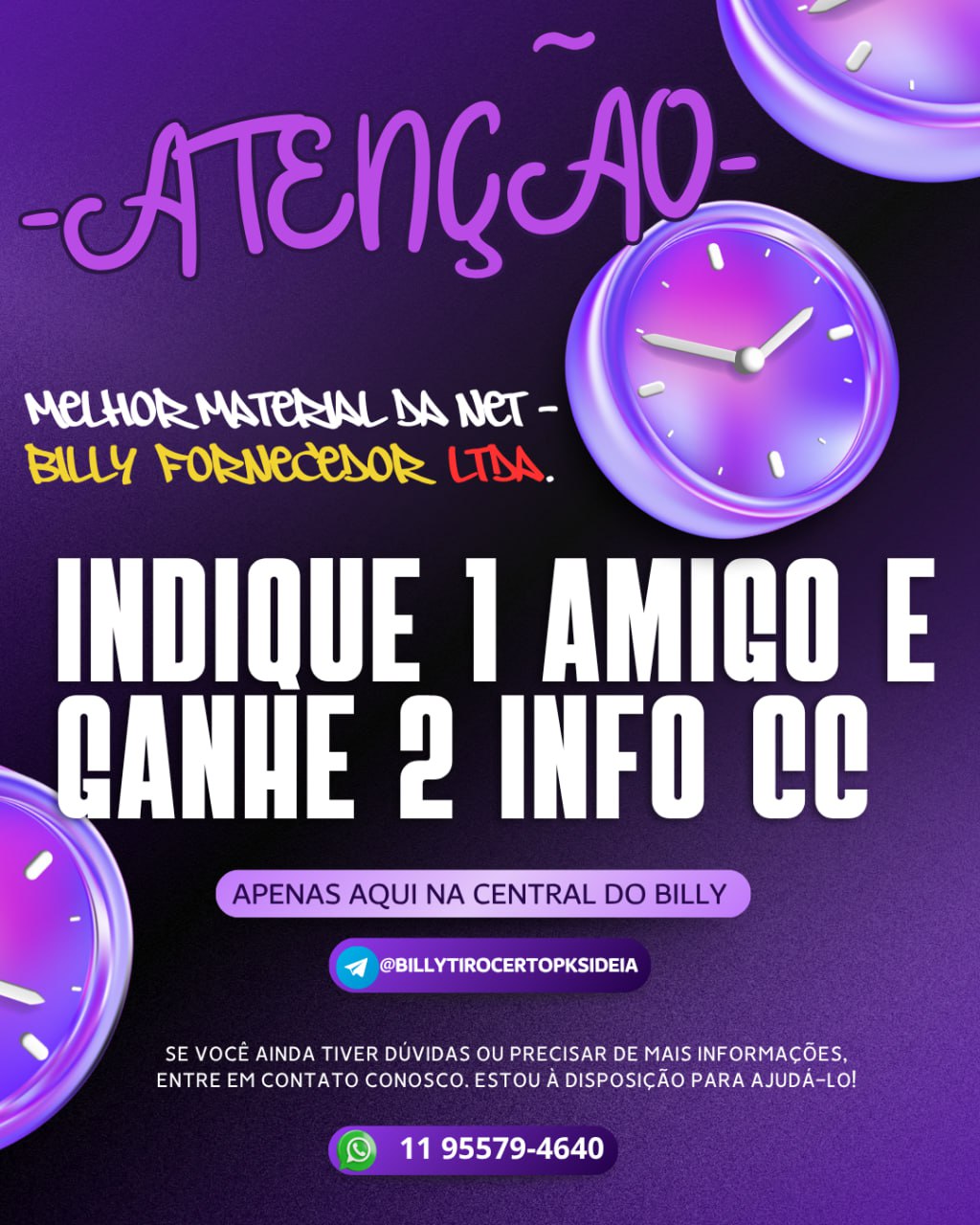Promoção: Indique um amigo e ganhe 2 info CC